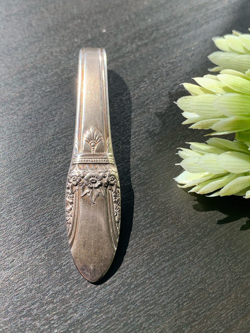 Spoon Pendant Jewelry Silver Plated Floral